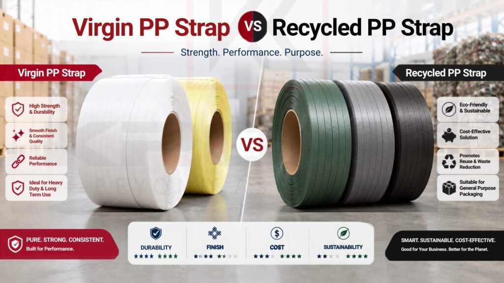 Virgin vs Recycled PP Strapping comparison