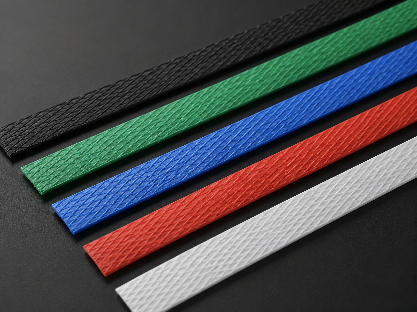 Black green blue red and white custom printed PP strapping strips