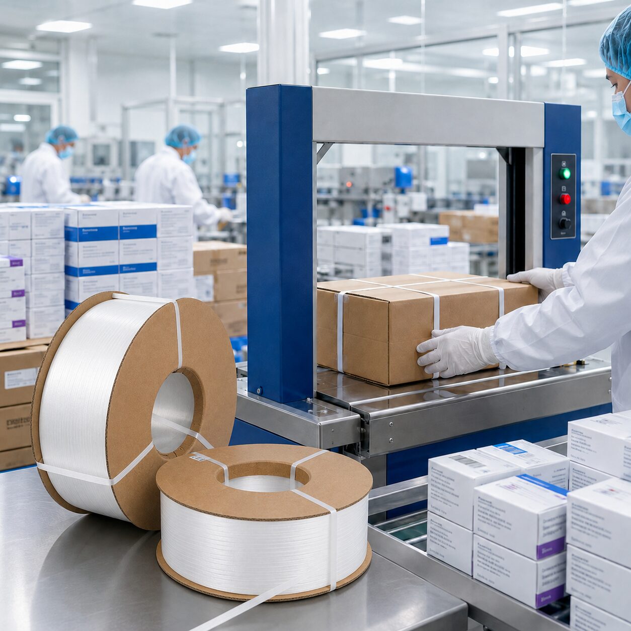 PP strap for pharmaceutical packaging