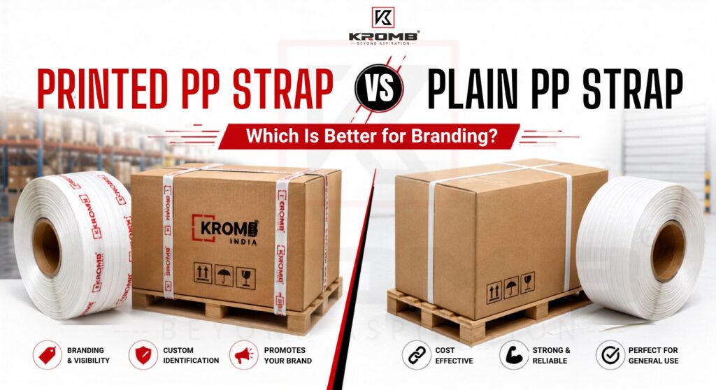 Printed vs plain PP strap Kromb India